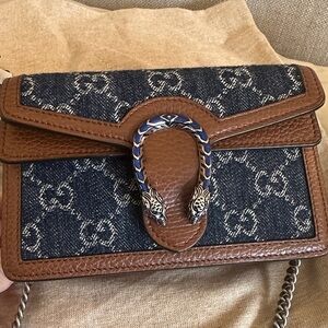 Gucci Brown and Blue Crossbody Bag